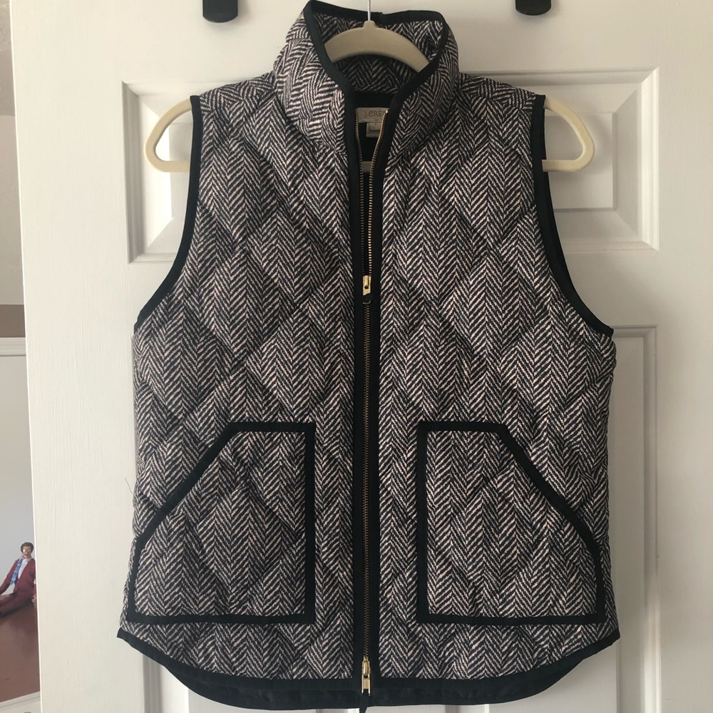 J. Crew Herringbone Puffer Vest